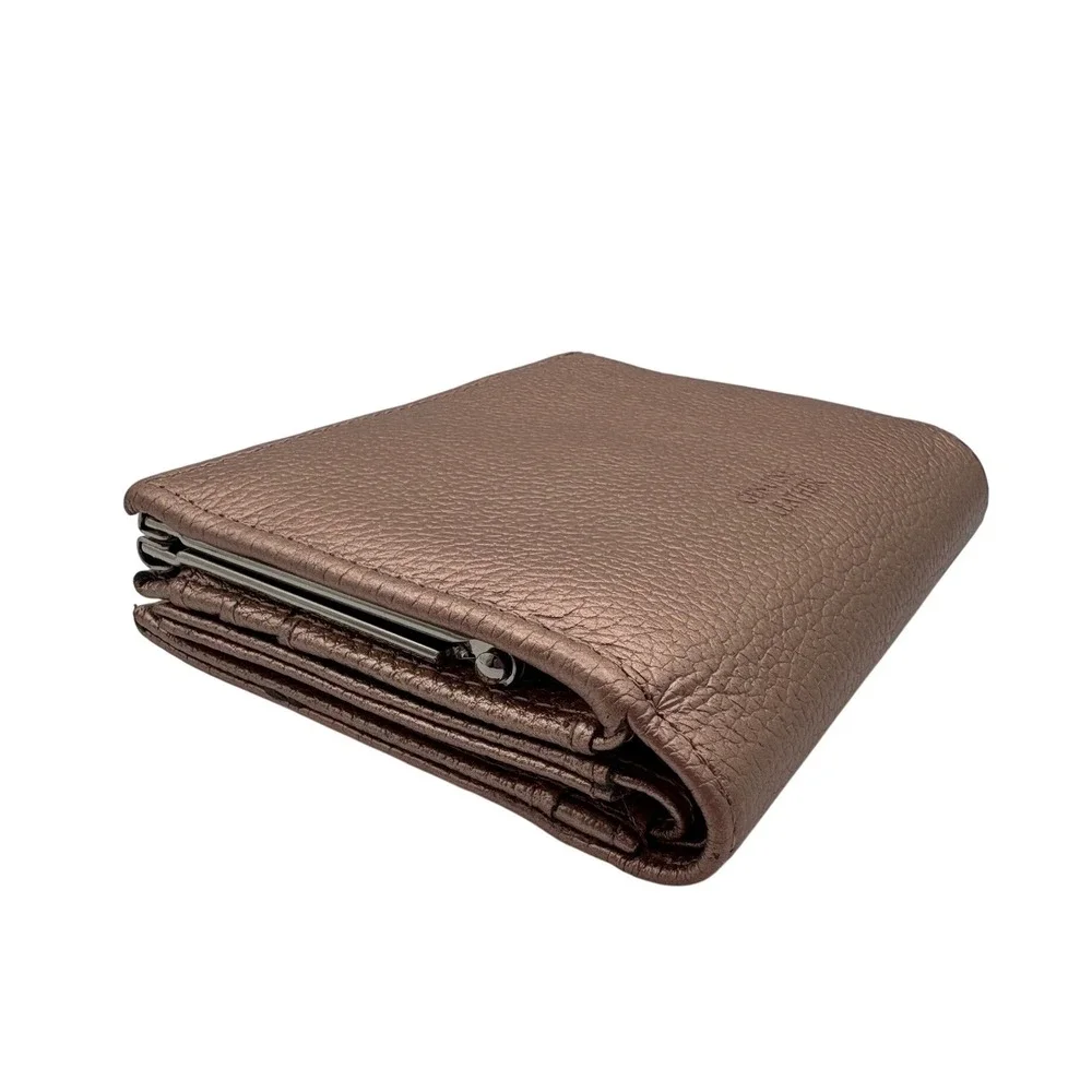Giani Bernini Bifold Wallet Womens‎ Rose Gold Excellent Metallic Leather GB